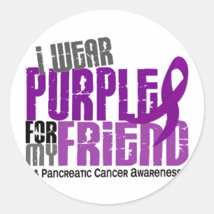 Adesivo Câncer de pâncreas eu visto o roxo para meu amig