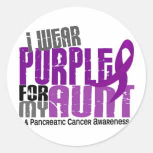 Adesivo Câncer de pâncreas eu visto o roxo para minha ti