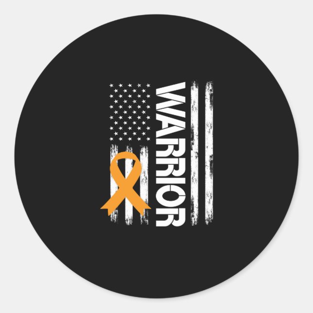 Adesivo Cancer de rim Orange Ribbon Warrior USA (Frente)