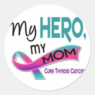 Adesivo Cancer de tiróide MEU HERÓI MINHA MAMÃ 42