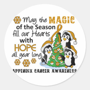 Adesivo Cancer do apêndice dos pinguins do Natal