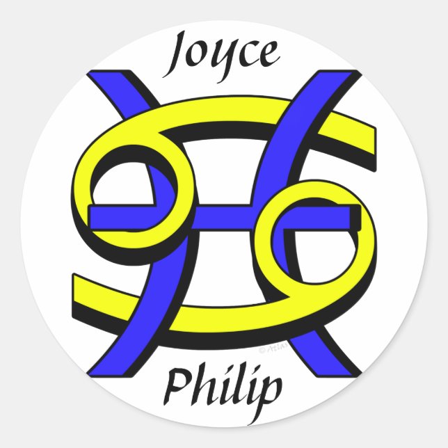 ADESIVO CANCER E PEIXES POR (Frente)