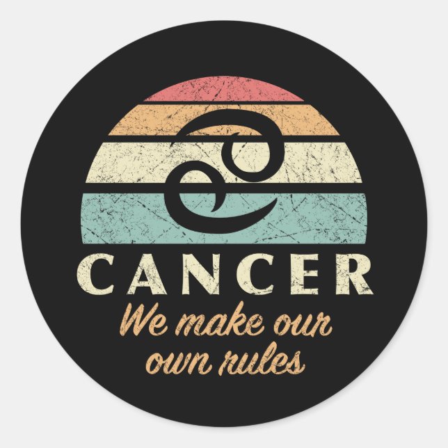 Adesivo Cancer Engraçado Regras do Zodiac (Frente)