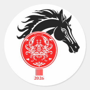 Adesivo Cancer x Ano do Cavalo 2026