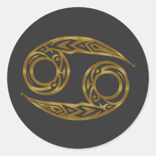 Adesivo Cancer Zodiac - Tribal Dourado