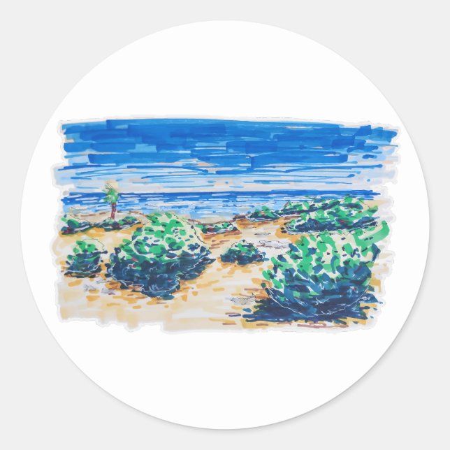 Adesivo Cancun Beach colorida e fresca (Frente)