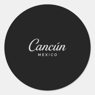Adesivo Cancun México Férias Retro Pôr do Sol Pirâmide Via