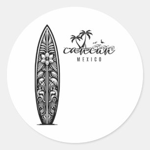 Adesivo Cancun México Praia Surf Surfboard Retro