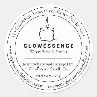 Adesivo Candle Label Name Address Contact Weight