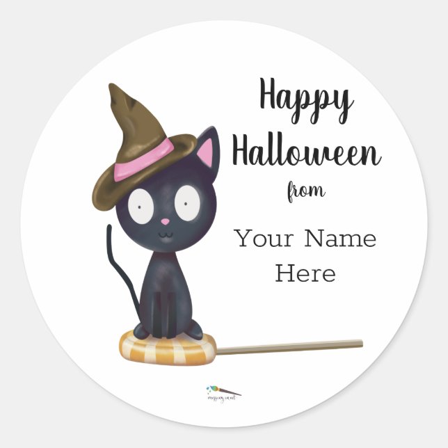 Adesivo Candy Black Cat Halloween Personalizado (Frente)