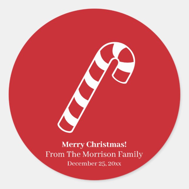 Adesivo Candy Candy Candy Red White Nome fofo (Frente)