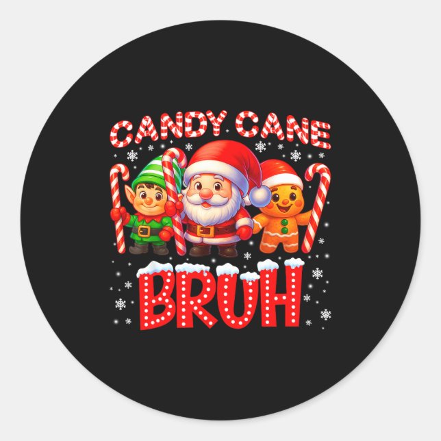 Adesivo Candy Cane Bruh Cute Santa Elf Christmas Xmas Boy  (Frente)