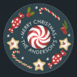 Adesivo Candy Cane Christmas<br><div class="desc">Condecoração natalícia de doces e de bagas sagradas</div>
