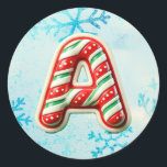 Adesivo Candy Cane Christmas "A" Sticker, Stripes Festivas<br><div class="desc">Adicione um toque festivo aos seus presentes de férias e decoração com estes adesivos redondos com a letra "A" num design de cana doce alegre. Perfeito para personalizar presentes, cartas e favoritos para festas! Personalize esta design com um monograma, nome ou foto. © Copyright 2024 P.D., Padrões e pinturas de...</div>