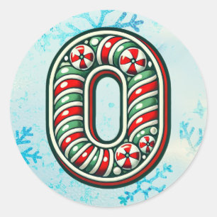Adesivo Candy Cane Christmas "O" Sticker, Stripes Festivas