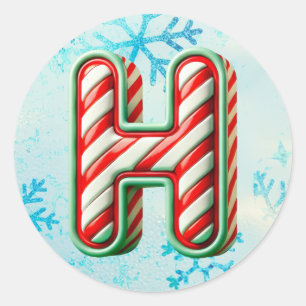 Adesivo Candy Cane Christmas Sticker "H", Stripes Festivas