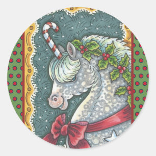 ADESIVO CANDY CANE CHRISTMAS UNICORN, HORSE PONY STICKERS