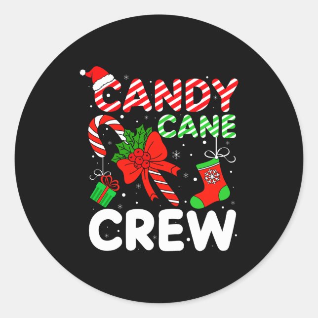 Adesivo Candy Cane Crew Christmas Funny Xmas Matching Fami (Frente)