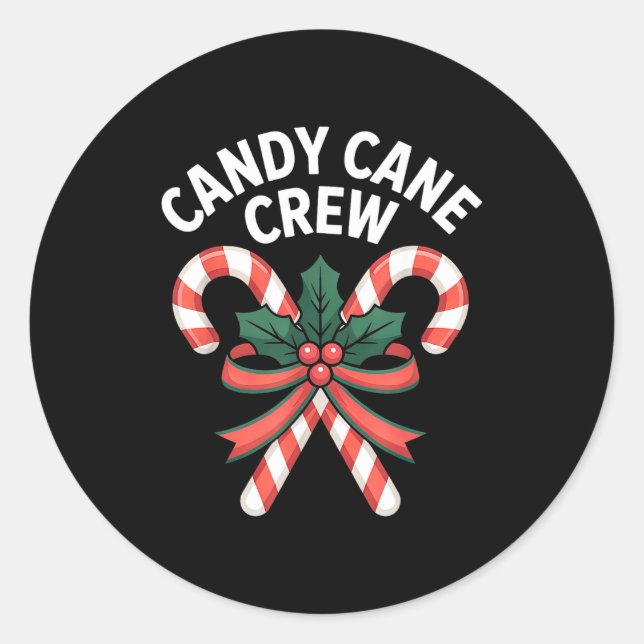 Adesivo Candy Cane Crew Christmas Girls Boys Kids Adult Ho (Frente)