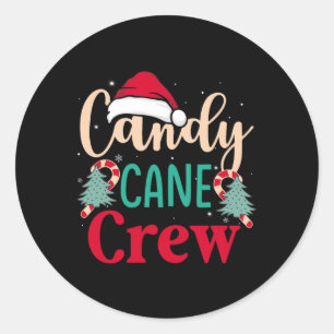 Adesivo Candy Cane Crew Diversão De Natal Doces Em Xmas Wo