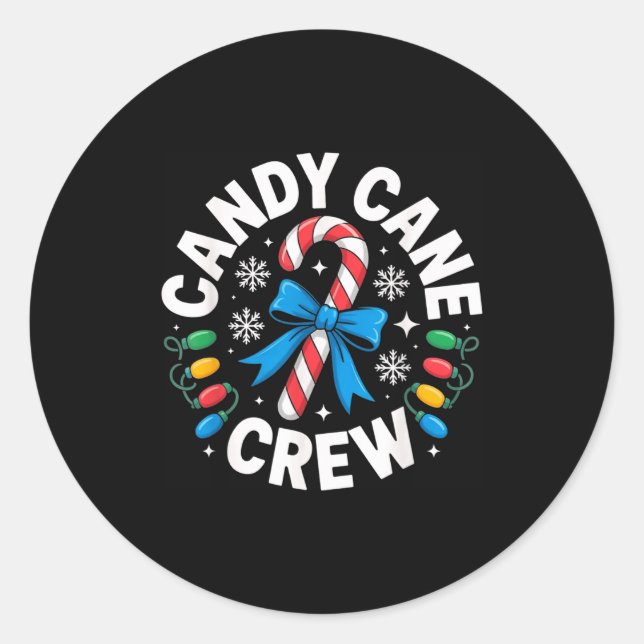 Adesivo Candy Cane Crew Funny Christmas Candy Lover X-mas  (Frente)