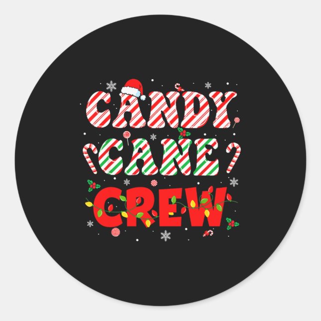 Adesivo Candy Cane Crew Funny Christmas Holiday Family Men (Frente)