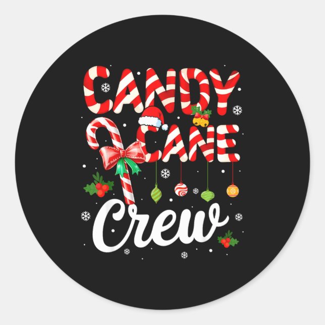 Adesivo Candy Cane Crew Funny Christmas Holiday Family Men (Frente)