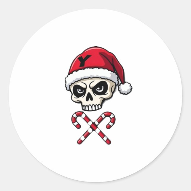 Adesivo Candy Cane Crew Skull Christmas 2025 Funny Men Boy (Frente)