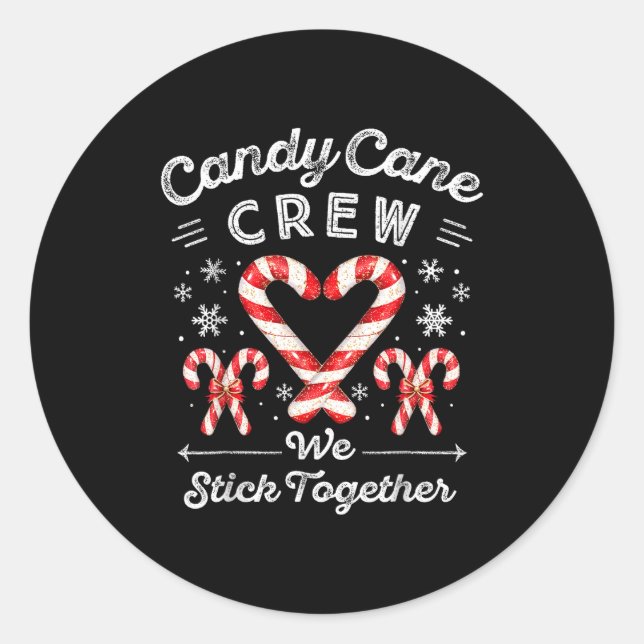Adesivo Candy Cane Crew We Stick Together Christmas Costum (Frente)