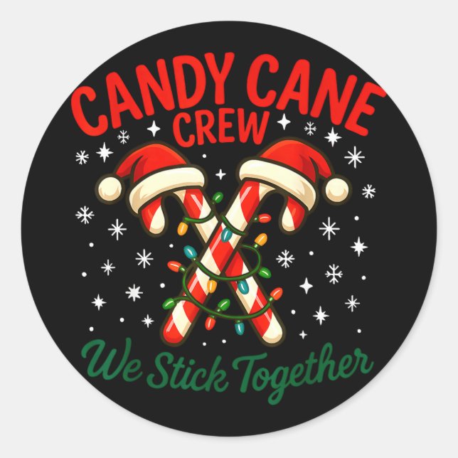 Adesivo Candy Cane Crew We Stick Together Christmas Costum (Frente)