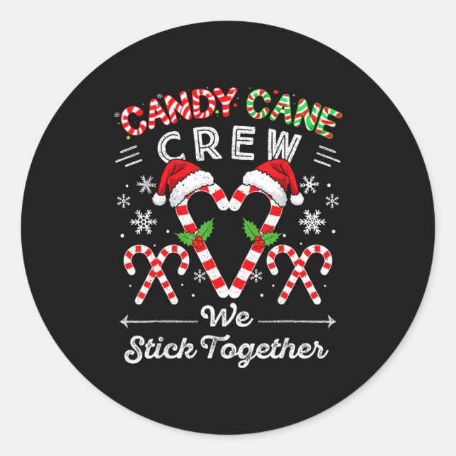 Adesivo Candy Cane Crew We Stick Together Christmas Xmas M (Frente)
