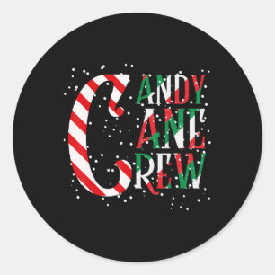Adesivo Candy Cane Crew Xmas Correspondendo à Família Cand