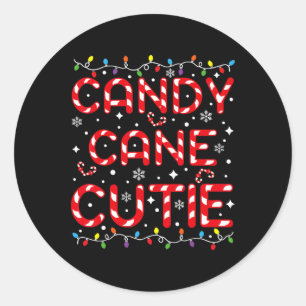 Adesivo Candy Cane Cutie Engraçado Crianças de Natal Toddl