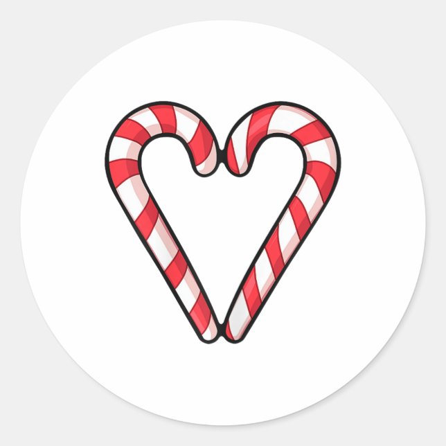 Adesivo Candy Cane Heart Christmas Foliday Red White (Frente)