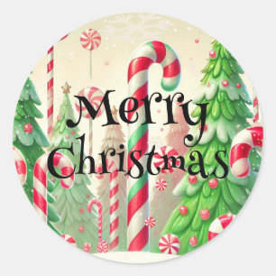 Adesivo Candy Cane Inverno Hortelã Floresta Natal 