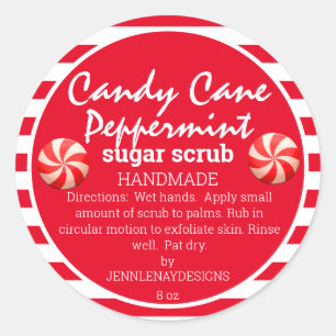 Adesivo Candy Cane Peppermint Homemade Sugar Scrub