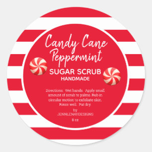 Adesivo Candy Cane Peppermint Sugar Scrub DIY