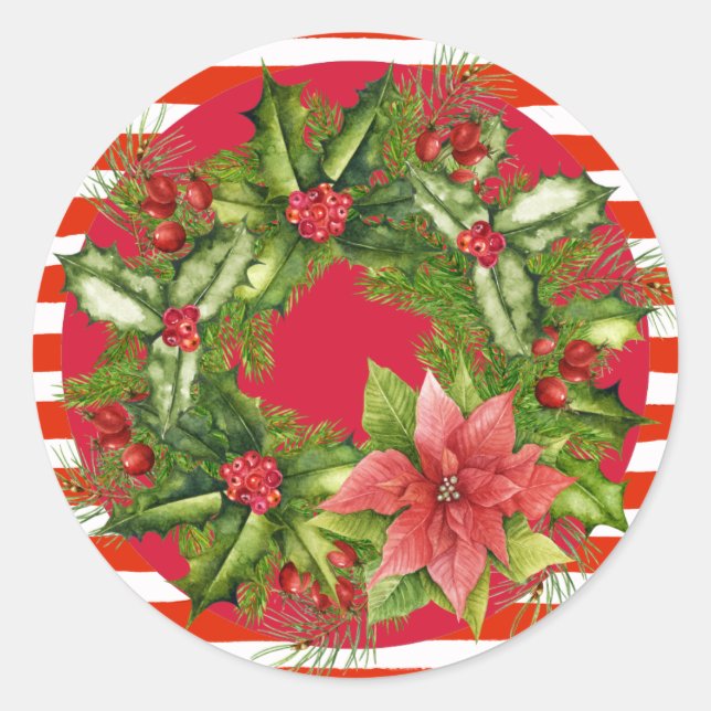 Adesivo Candy Cane Wreath de Natal (Frente)