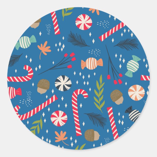 Adesivo Candy Canes e Doces de Natal Embalados (Frente)