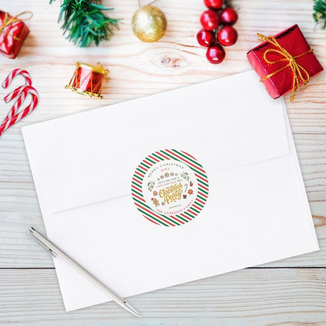 Adesivo Candy Coated Sugar Plum Christmas Party Invite (Criador carregado)