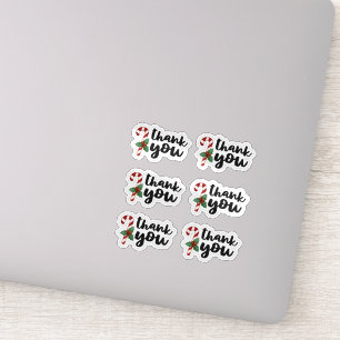 Adesivo Candy de Natal Obrigado Sticker