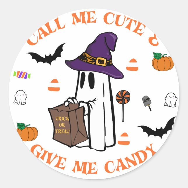 Adesivo Candy Ghost Halloween Sticker (Frente)