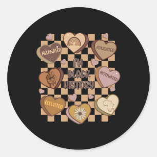 Adesivo Candy Heart Black History Month afro-americano W