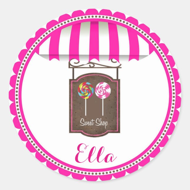 Adesivo Candy Land Sweet Compro Aniversário Favor Stickers (Frente)