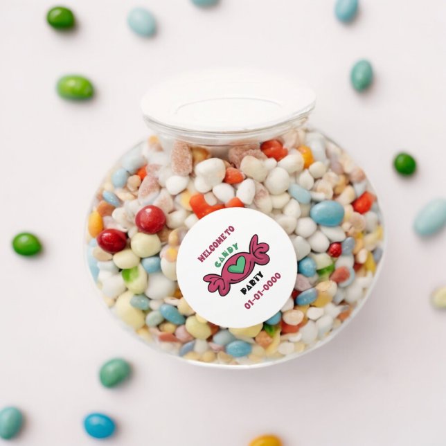 Adesivo Candy Party (candy treat sweet party theme sticker,birthday party sticker,gift pack,envelope,return gift sticker)