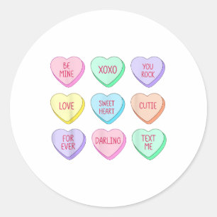 Adesivo Candy Sweet Conversation Hearts Dia de os namorado