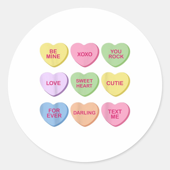 Adesivo Candy Sweet Conversation Hearts Dia de os namorado (Frente)