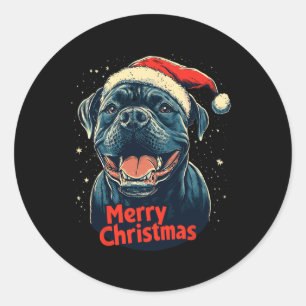 Adesivo Cane Corso Santa Hat Feliz Natal Xmas Amor