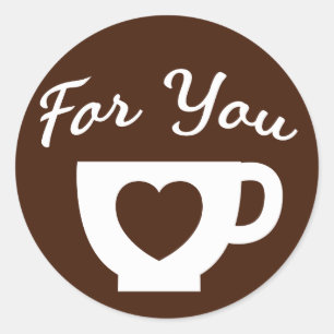 Adesivo Caneca de Café Marrom e Branco Coração Casamento