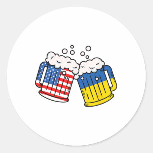 Adesivo Caneca de cerveja da bandeira americana da Ucrânia